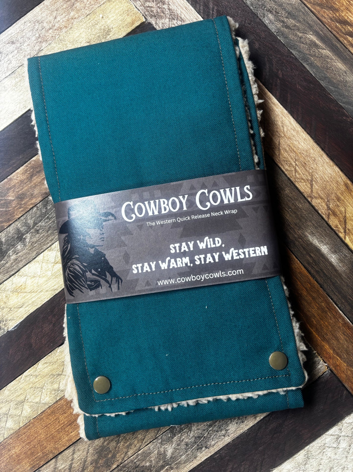 Teal Canvas Cowboy Cowl